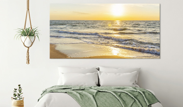 Large canvas print Calm Waves - Golden II [Large Format] 136370 additionalImage 3