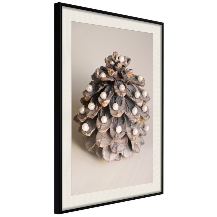 Wall Poster Christmas Decoration - cone decorated with white balls on a light background 137970 additionalImage 20