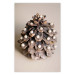 Wall Poster Christmas Decoration - cone decorated with white balls on a light background 137970