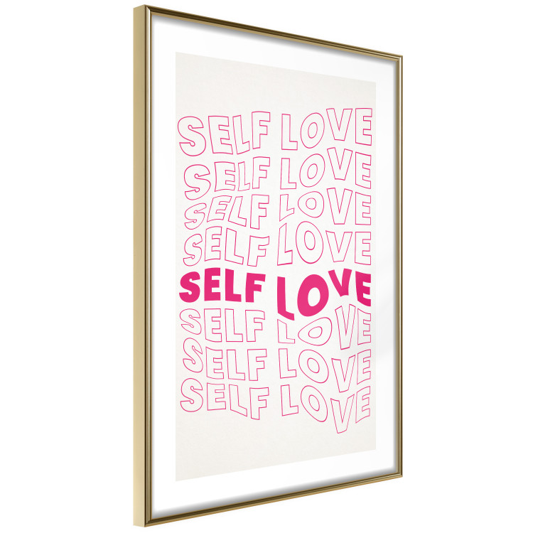 Poster Love Mantra - pink English texts on a contrasting white background 138870 additionalImage 13