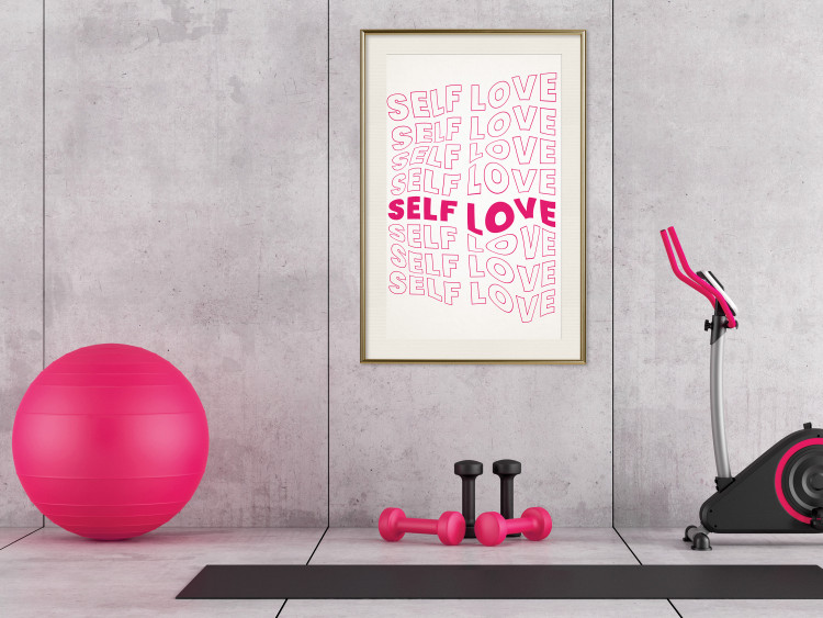 Poster Love Mantra - pink English texts on a contrasting white background 138870 additionalImage 7