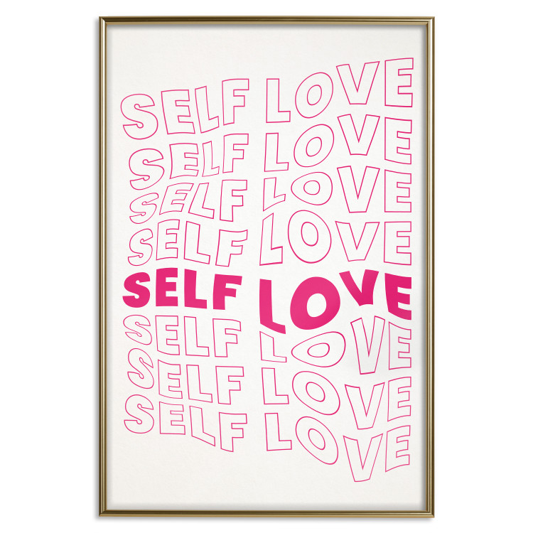 Poster Love Mantra - pink English texts on a contrasting white background 138870 additionalImage 23
