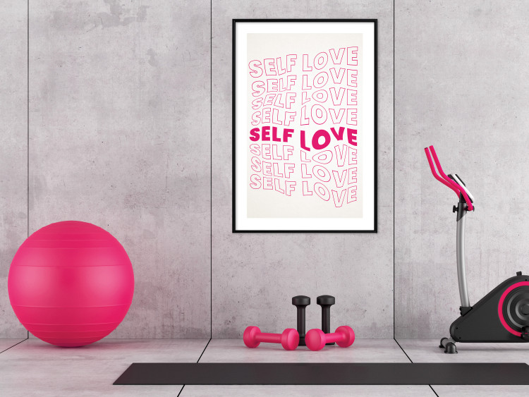 Poster Love Mantra - pink English texts on a contrasting white background 138870 additionalImage 21