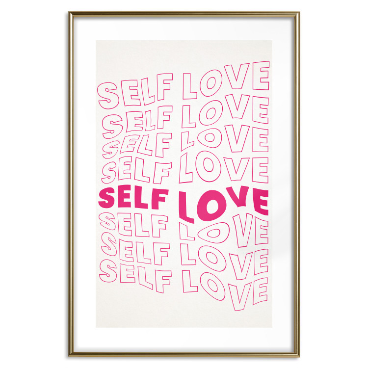 Poster Love Mantra - pink English texts on a contrasting white background 138870 additionalImage 27