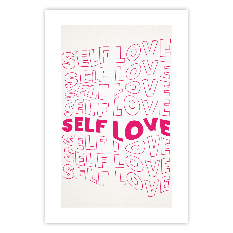 Poster Love Mantra - pink English texts on a contrasting white background 138870 additionalImage 7