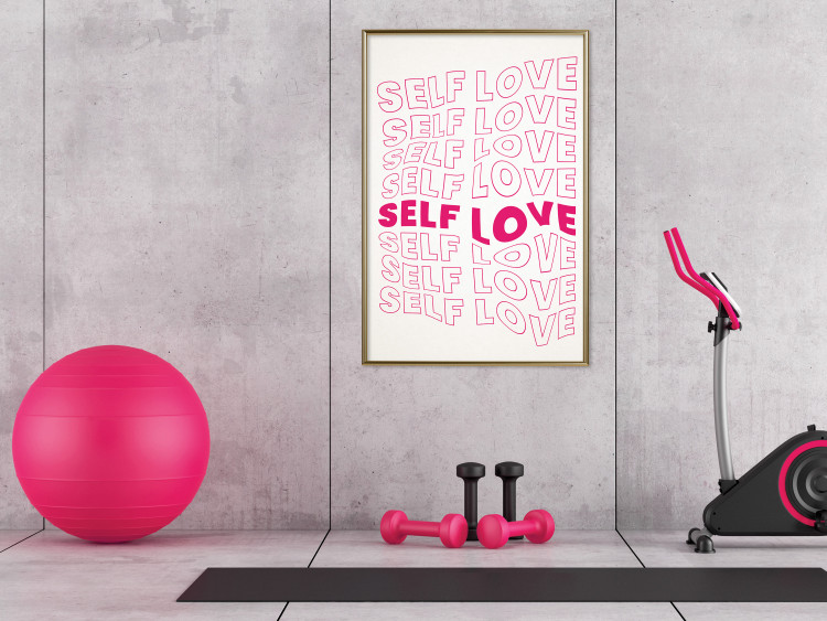 Poster Love Mantra - pink English texts on a contrasting white background 138870 additionalImage 17