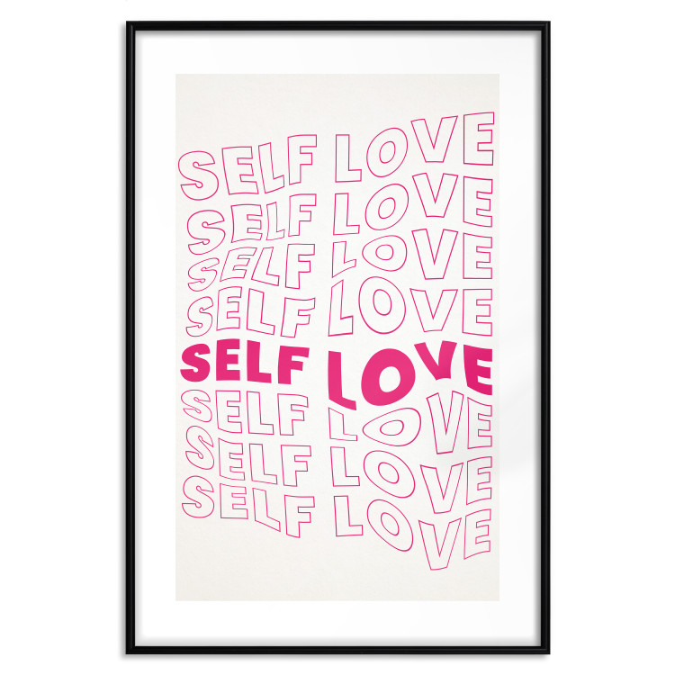 Poster Love Mantra - pink English texts on a contrasting white background 138870 additionalImage 19