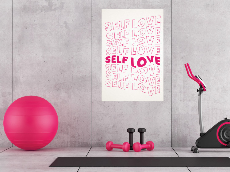 Poster Love Mantra - pink English texts on a contrasting white background 138870 additionalImage 14