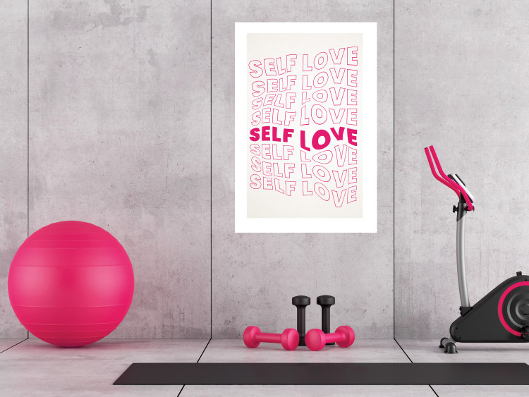 Poster Love Mantra - pink English texts on a contrasting white background 138870 additionalImage 15