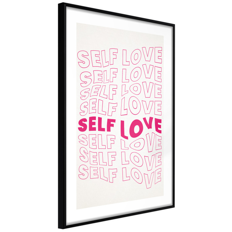 Poster Love Mantra - pink English texts on a contrasting white background 138870 additionalImage 2
