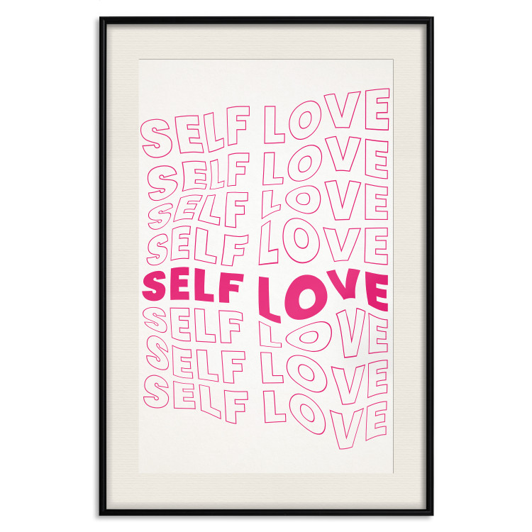 Poster Love Mantra - pink English texts on a contrasting white background 138870 additionalImage 24