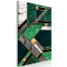 Canvas Art Print Green-Gold Geometry (1-piece) Vertical - abstraction with mosaic 142370 additionalThumb 2