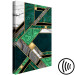 Canvas Art Print Green-Gold Geometry (1-piece) Vertical - abstraction with mosaic 142370 additionalThumb 6