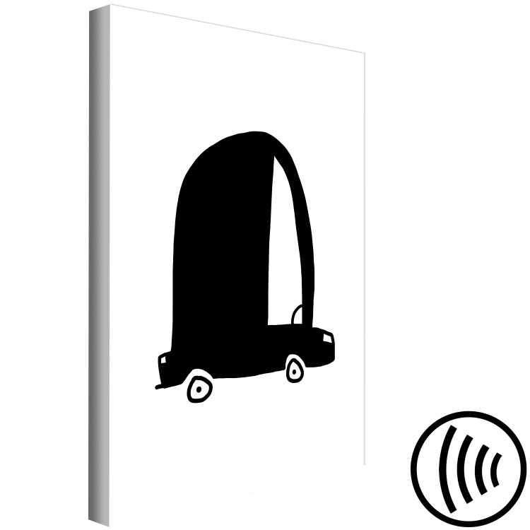 Canvas Art Print Children's Car (1-piece) Vertical - black and white drawing for children 143470 additionalImage 6