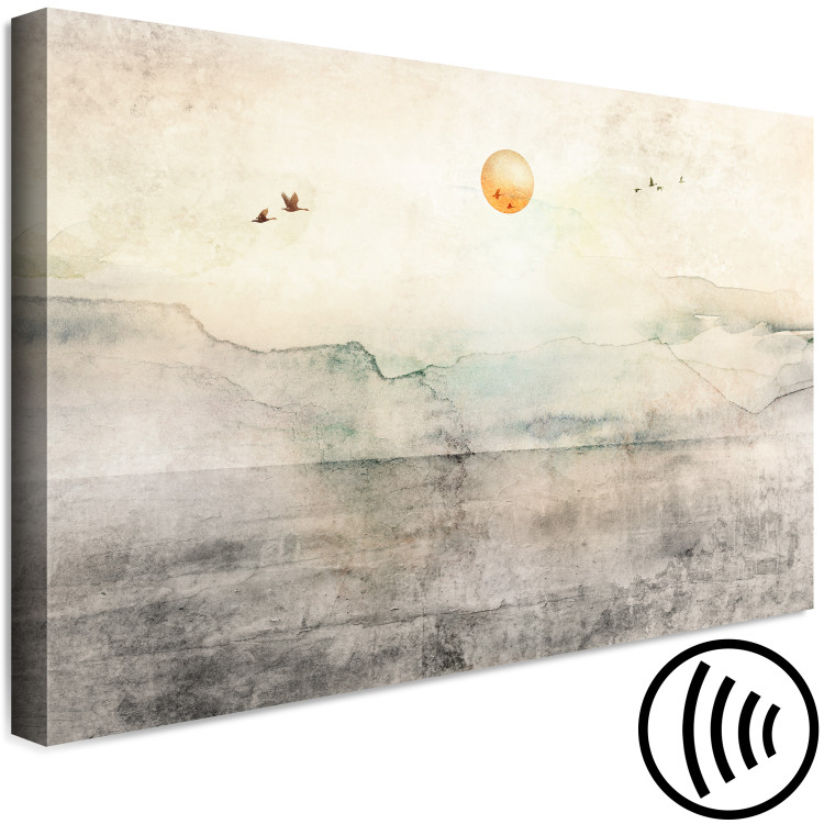 Canvas Print Silent Departure (1-piece) Wide - landscape overlooking mountains and sun 143570 additionalImage 6