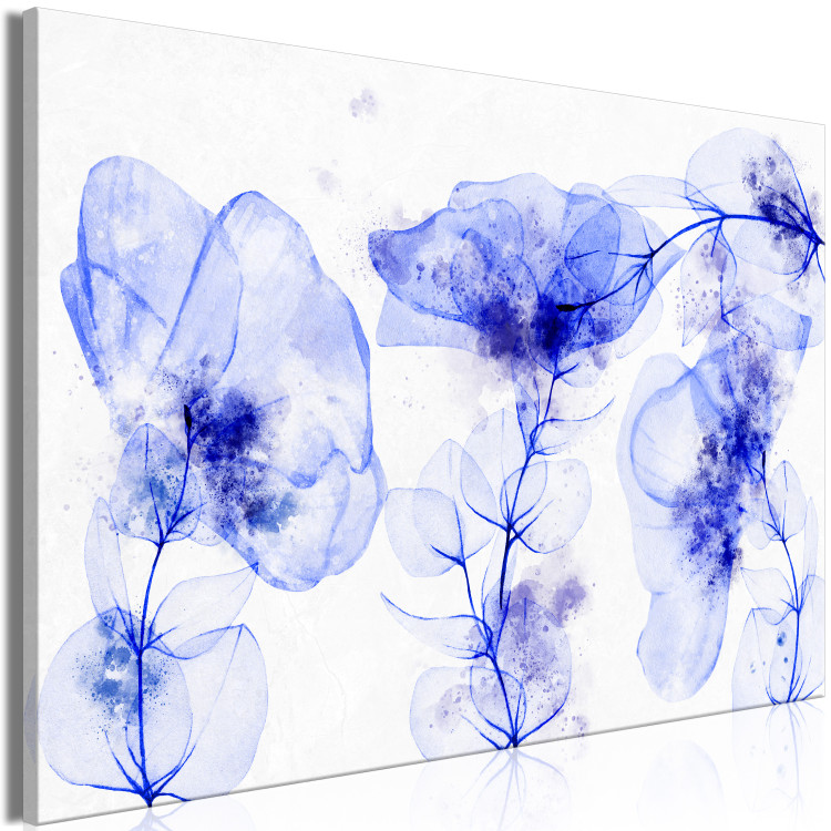 Canvas Print Blue Flowers (1-piece) - plants painted with watercolors and ink 145170 additionalImage 2