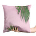 Decorative Velor Pillow Touch of palm trees - a minimal floral composition on a pink background 147070 additionalThumb 2