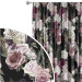 Decorative Curtain Mystical bouquet - rose flowers and hydrangea on black background 147170