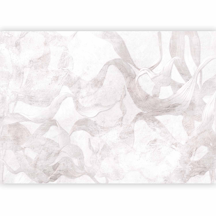 Wall Mural Interlace of Nature - Abstract Background With Leaf Shapes - Grey 148570 additionalImage 1