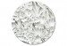 Round Canvas Carved Nature - Pattern With White Leaves Made of Stone 148670