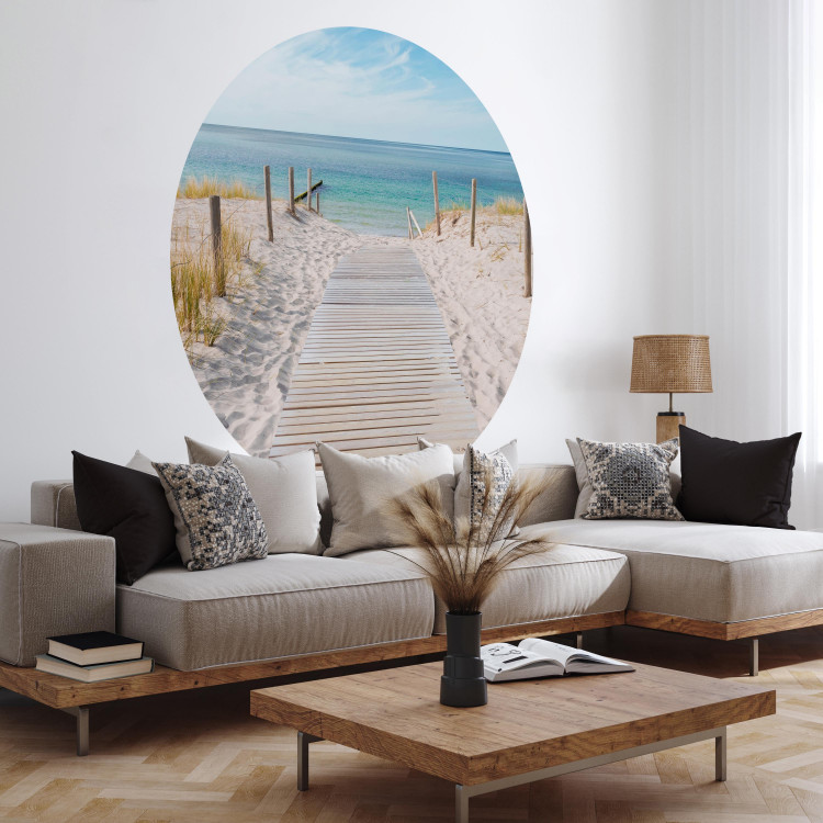 Round wallpaper Holidays by the Sea - Dunes and Path to the Beach in Full Sun 149170 additionalImage 3