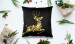 Decorative Velor Pillow Glowing reindeer - golden stars forming the silhouette of the animal 149270 additionalThumb 5