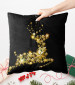 Decorative Velor Pillow Glowing reindeer - golden stars forming the silhouette of the animal 149270 additionalThumb 4
