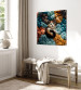 Canvas Print AI Calico Cat - Tortoiseshell Animal Resting on Bundles of Colorful Yarns - Square 150170 additionalThumb 4