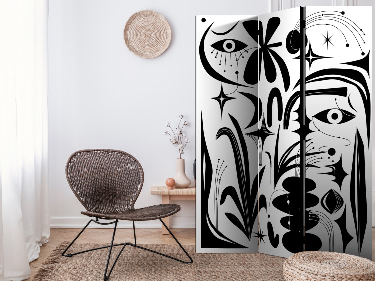 Room Divider Screen Composition of black geometric shapes [Room Dividers] 150870 additionalImage 4