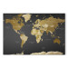 Large canvas print Brown Map - Political Division of the World Against the Background of the Black Ocean [Large Format] 151170