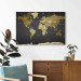 Large canvas print Brown Map - Political Division of the World Against the Background of the Black Ocean [Large Format] 151170 additionalThumb 4