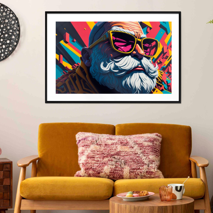 Wall Poster Hipster Santa - Portrait of the Saint in Sunglasses 151870 additionalImage 14