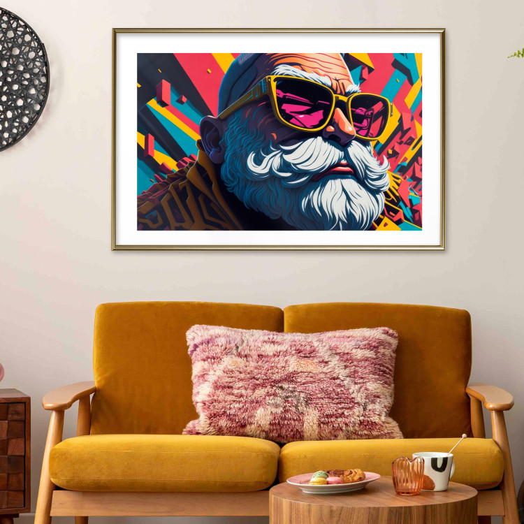Wall Poster Hipster Santa - Portrait of the Saint in Sunglasses 151870 additionalImage 15