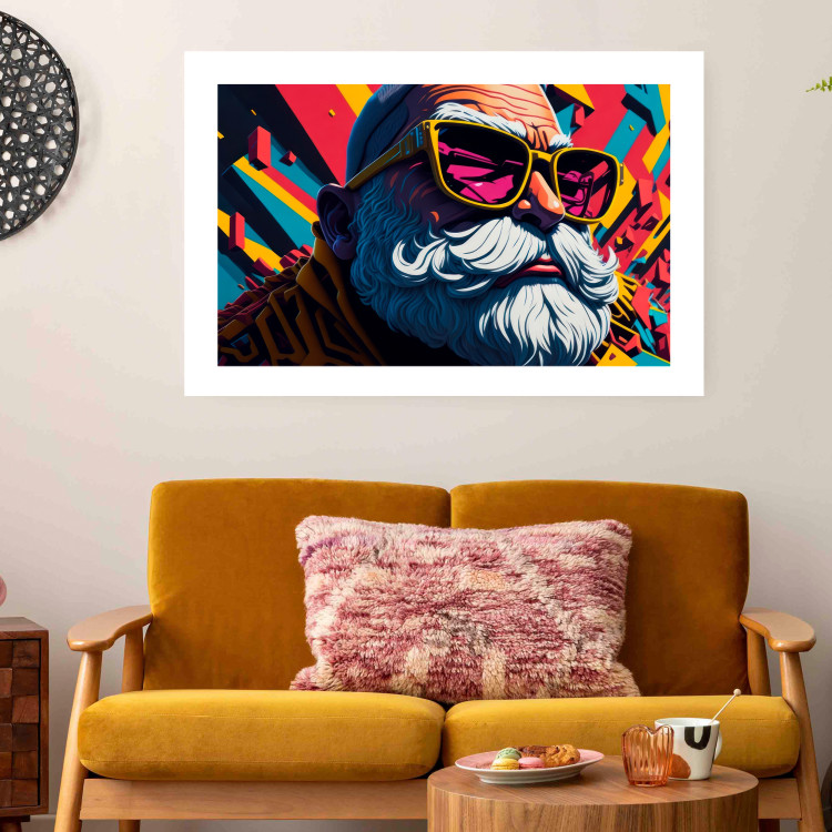 Wall Poster Hipster Santa - Portrait of the Saint in Sunglasses 151870 additionalImage 12