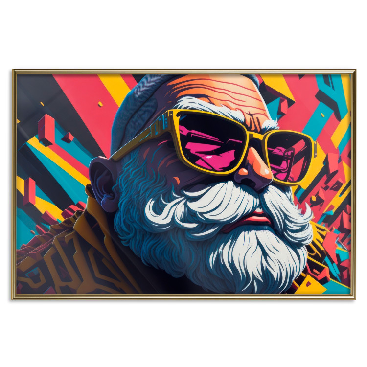 Wall Poster Hipster Santa - Portrait of the Saint in Sunglasses 151870 additionalImage 22