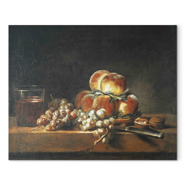 Reproduction Painting Still Life of Peaches, Nuts, Grapes and a Glass of Wine 157770