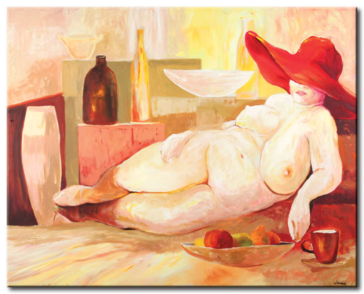 Canvas Print Voluptuous Woman (1-piece) - still life of a female figure nude 46870
