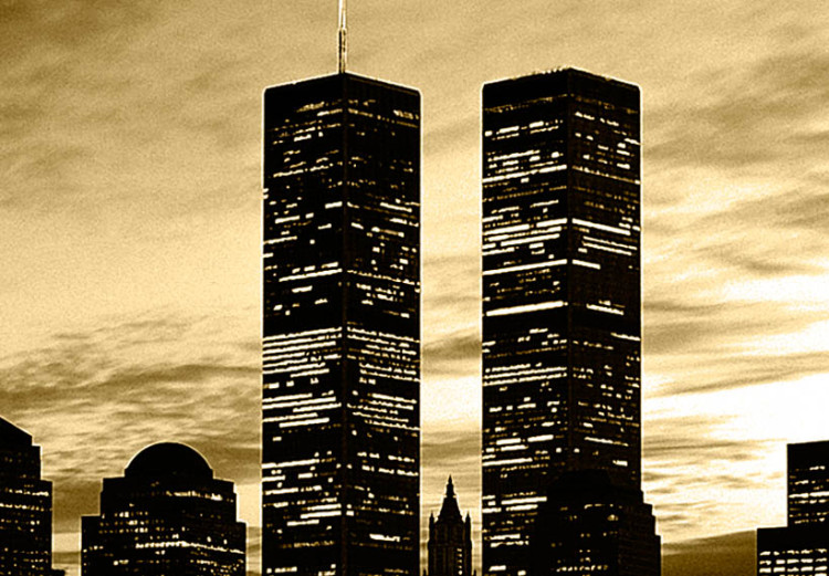 Canvas Print Twin Towers in sepia 58370 additionalImage 2