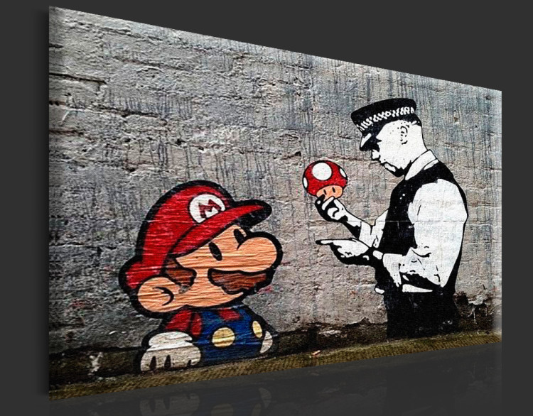 Print On Glass Mario and Cop by Banksy [Glass] 94370 additionalImage 6