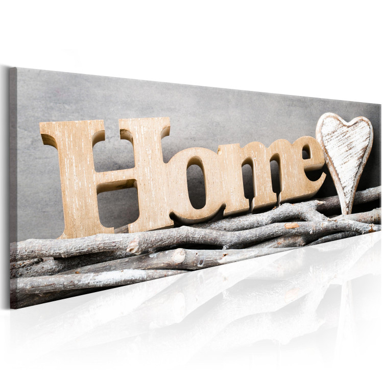 Canvas Home Art in Retro (1-part) - Wooden English Text 94870 additionalImage 2