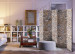 Folding Screen Pebbles II - beige texture of a stone wall with architectural motif 95470 additionalThumb 2