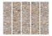 Folding Screen Pebbles II - beige texture of a stone wall with architectural motif 95470 additionalThumb 3