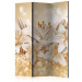 Room Divider Royal Retinue - lilies flowers against the glow of golden ornaments 95570