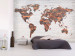 Photo Wallpaper World Map: Brick Wall 97570
