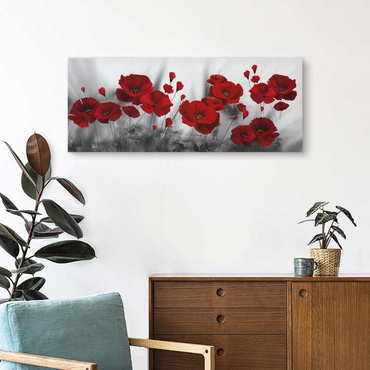 Canvas Print Romantic Poppies (1 Part) Wide 106980 additionalImage 11