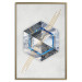 Poster Hexagonal Eye - Geometric abstraction in silver with a touch of gold 114380 additionalThumb 16