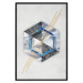 Poster Hexagonal Eye - Geometric abstraction in silver with a touch of gold 114380 additionalThumb 18