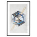 Poster Hexagonal Eye - Geometric abstraction in silver with a touch of gold 114380 additionalThumb 15