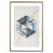 Poster Hexagonal Eye - Geometric abstraction in silver with a touch of gold 114380 additionalThumb 14