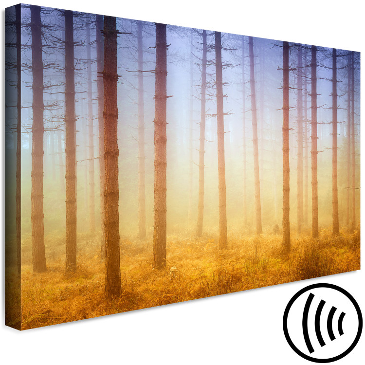 Canvas Trees in the fog - a forest landscape in warm, natural shades 117280 additionalImage 6